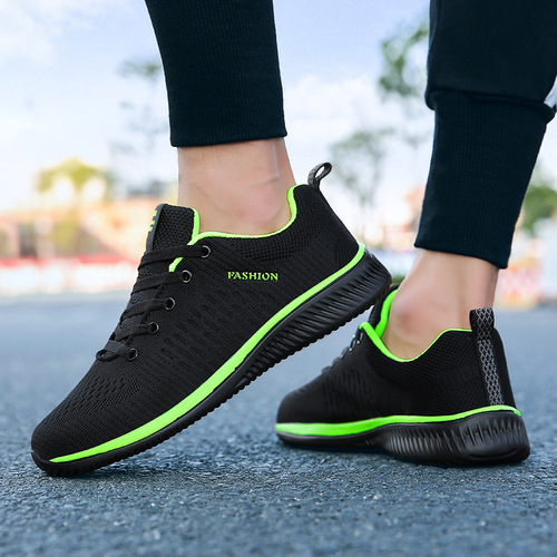 men's shoes summer new men's large size light running shoes flying knitted breathable fashionable casual sneakers