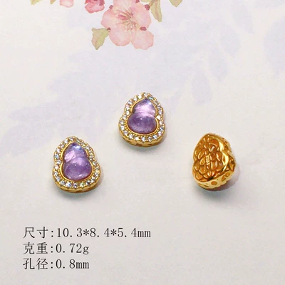 string decoration diy handmade spacer Zərgərlik ara hissələri - one-large-diamond-plated-gold-plated-amethyst