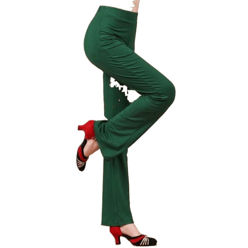 女性用ダンスパンツ モーダルストレート マイクロフレアダンスパンツ ブラック プラクティスパンツ トレーニングウェア クラシックダンスパンツ|undefined