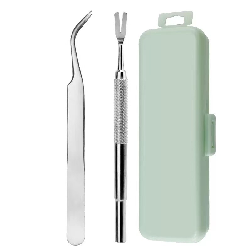 애완동물 포크 2종 세트 + 미니 그린 플라스틱 상자