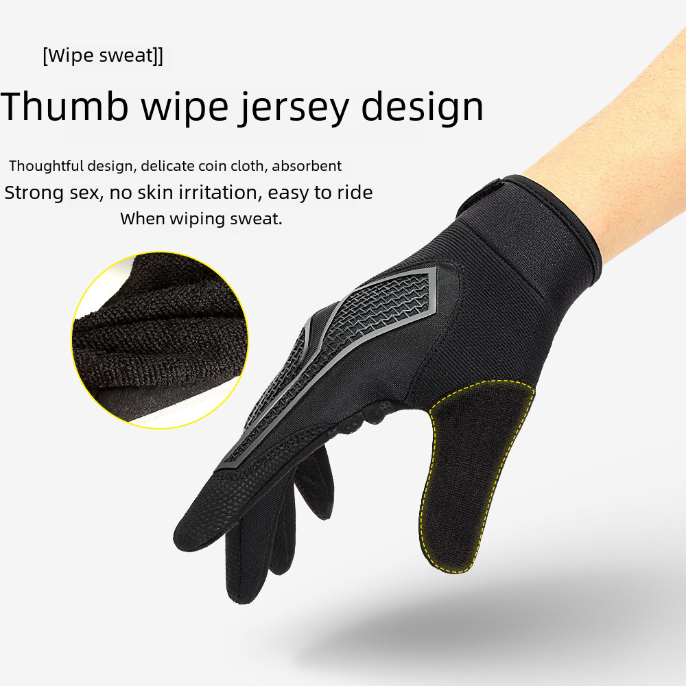 Tactical gloves Sports outdoor spring and autumn cycling gloves long finger microfiber sunscreen wear-resistant anti-slip shock absorption_maomaolike.com