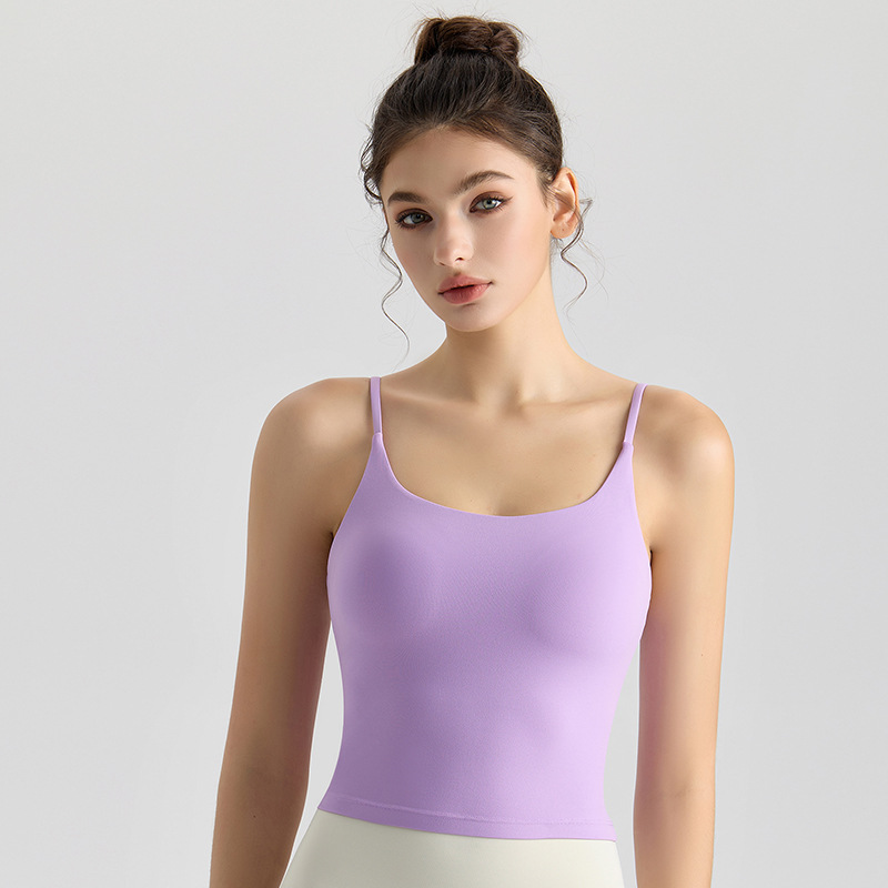 [Personalizada] nuevo chaleco de fitness con cojín de pecho a prueba de choque unida en forma de U ropa interior deportiva para mujeres