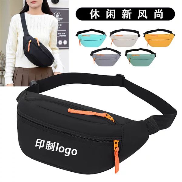 Cross-border LOGO Simple Waist Bag Trendy Brand Hot-selling Casual Chest Bag Sports Riding Shoulder Bag Mobile Phone Running Crossbody Bag