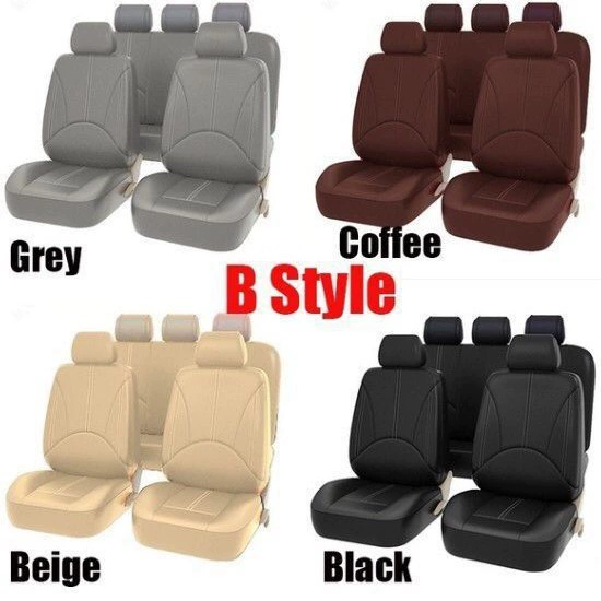 Puleather Внешняя торговля автомобильные чехлы на сиденья, комплект из 9 предметов, кожаная четырехсезонная универсальная подушка, 5-местная автомобильная универсальная качественная перфорированная кожа