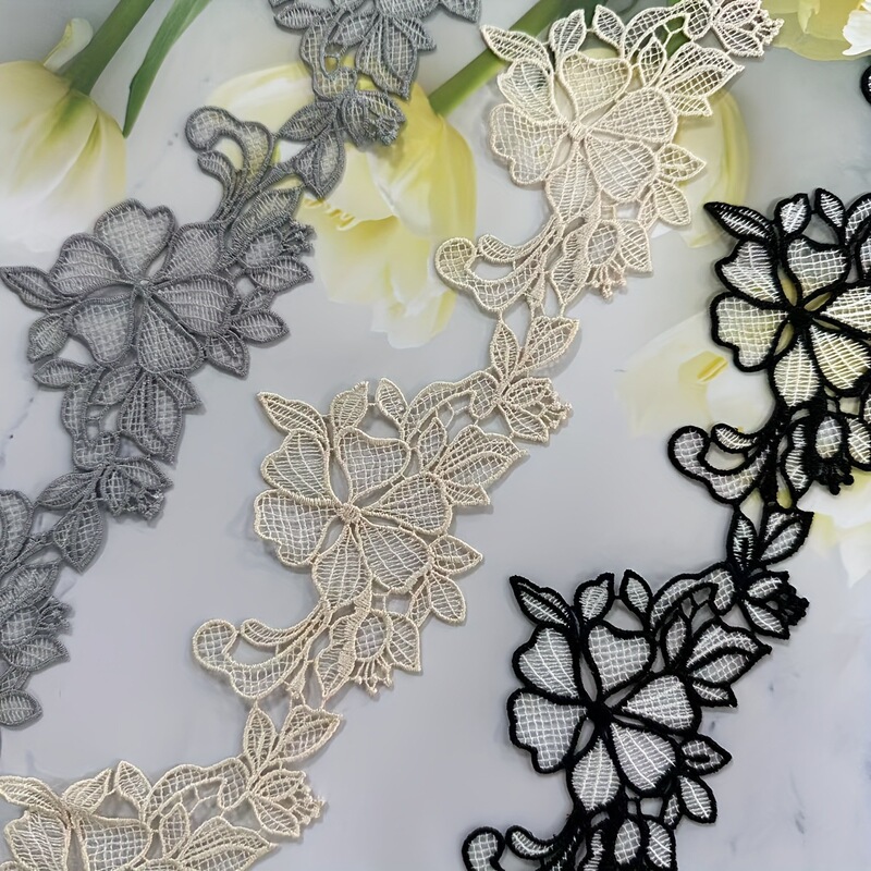 Flower Vine Embroider Water-Soluble Lace Exquisite Simple Lace Mesh Lace Underwear Clothing Curtain Accessories Ready Stock