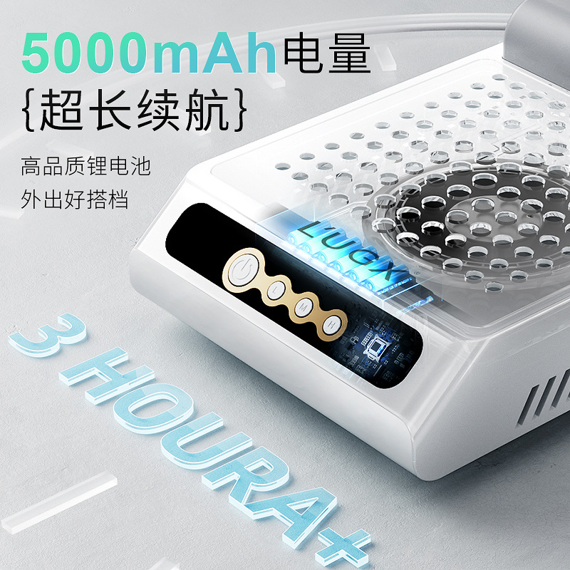 LUGX ooliyuan recargable portátil aspiradora de uñas nueva máquina de succión de polvo de almacenamiento de energía inalámbrica polvo de uñas no funciona Gris