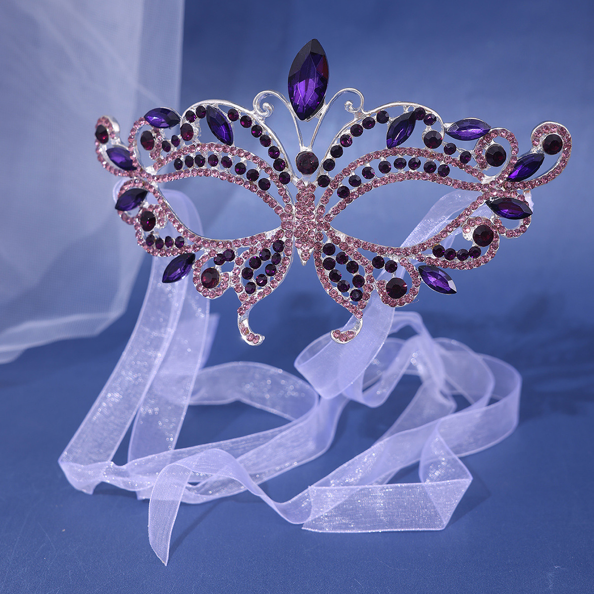 Solid Color Pattern Women's Gender Sweet Solid Color Alloy Wedding Party Mask