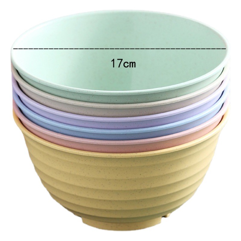 17cm Tazón 6 Unids paja de trigo hogar grande tazón de arroz Japonés ramen tazón resistente a la caída estudiante tazón de fideos instantáneos image 1