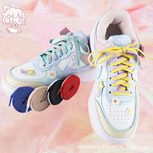 Macaron Shoelaces for Women, White Sneakers, Sports Shoes, Flat Sneakers, Colorful Patchwork Shoelaces for Men and Women, Versatile Accessories