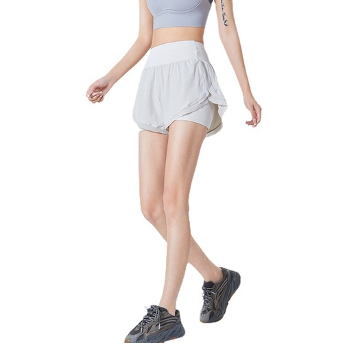 Women's large size loose yoga shorts summer fake two-piece fitness clothes running anti-exposure sports quick-drying shorts