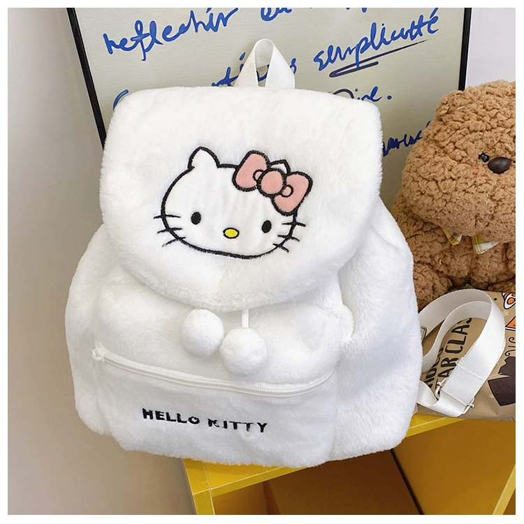 Рюкзак Hello Kitty, плюшевый, демисезонный и вместительный