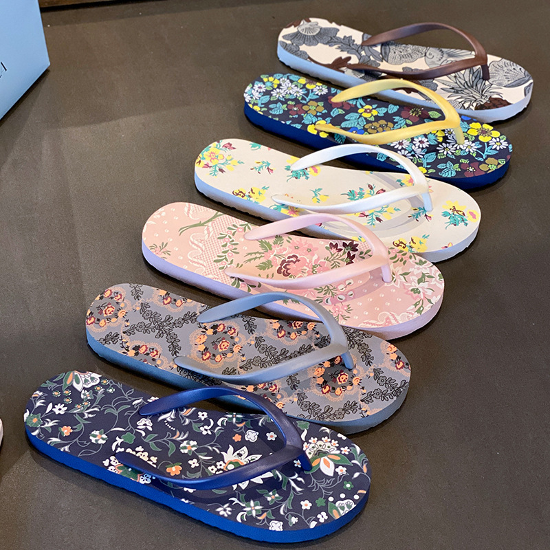 Flip-Flops Wholesale New Style Women's Summer Outer Wear Fashionable Flat-Soled Flip-Flops Internet Celebrity Sandals Sandals Beach Shoes