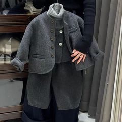 子供の毛は秋冬の男女の高級感があります。