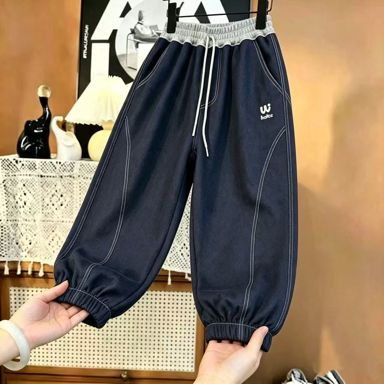 Spring and Autumn 2026 New Children's Casual Pants Fashionable Loose Versatile Korean Style Jogger Pants Long Pants L