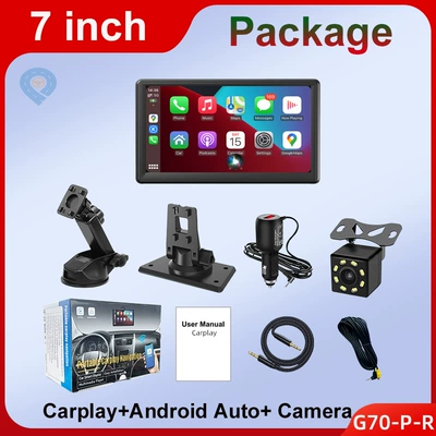 E-Commerce Export Portable 7inch Car Convenient GPS Navigation - 7inch-wireless-wired-carplayandroid-auto-dual-bracket-cross-border-english-version-standard-car-reversing-camera