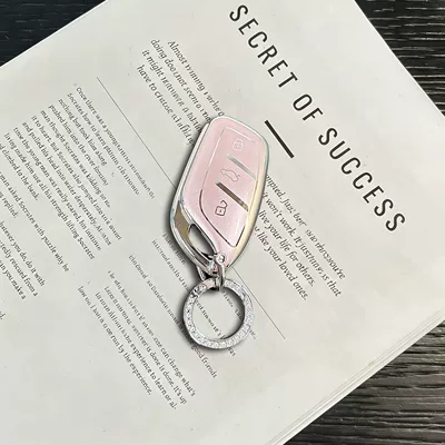Six 6Pro Navigator Mg4Ev Shell — Car key bag - roewe-mgmodel-a-quicksand-pink-silver-diamond-ring