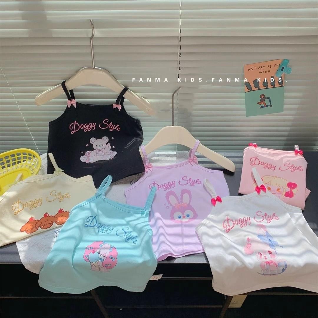 2025 nueva niñas lindas ropa de verano de aire extranjero para niños chaleco sin mangas delgado bebé chaleco de cabina universal