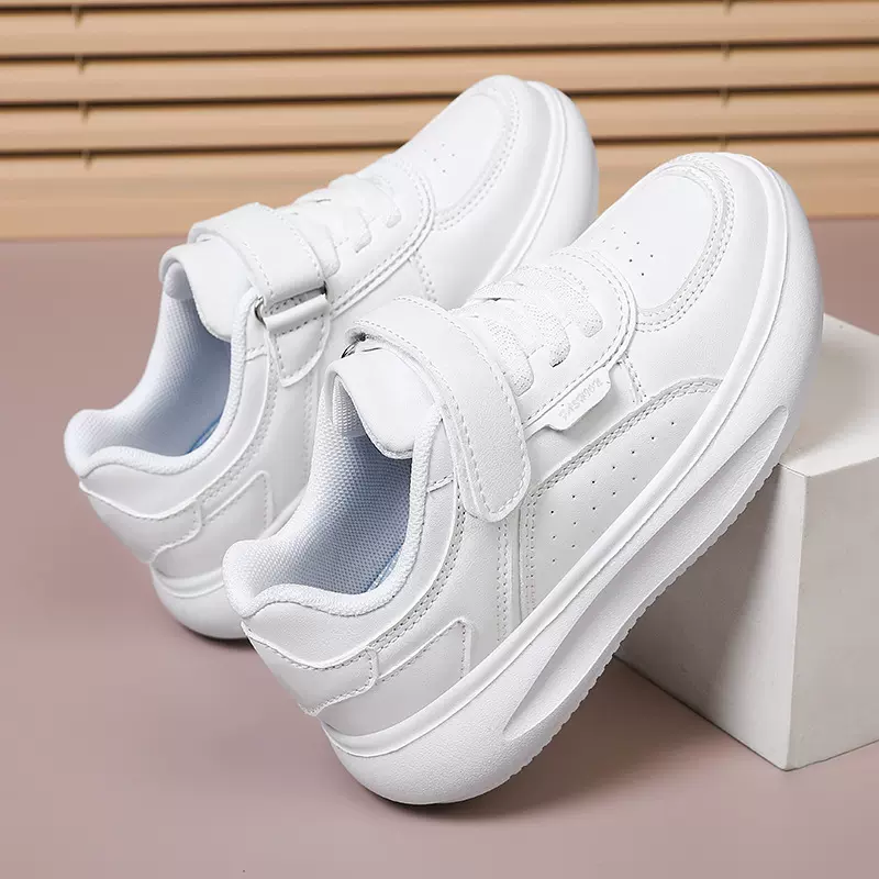 哇噢新款儿童运动鞋男童小白鞋学生中大童鞋透气网面女童休闲板鞋