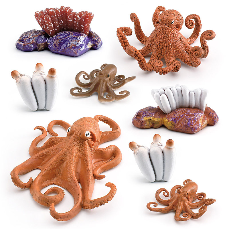Amazon simulación de animales marinos pulpo modelo de ciclo de crecimiento pulpo proceso de transformación de crecimiento juguete Decoración