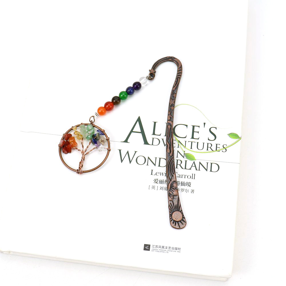 Amazon nuevo hecho a mano colorido cuentas Árbol de la vida fortuna árbol marcador colorido cristal fortuna árbol marcador BM02