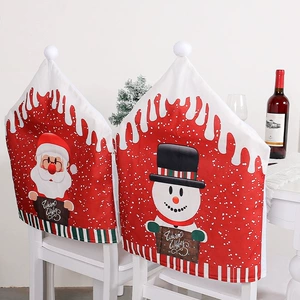Non-woven Printed Christmas Santa Chair Cover Set for Dining Room, Bar, and Christmas Decoration