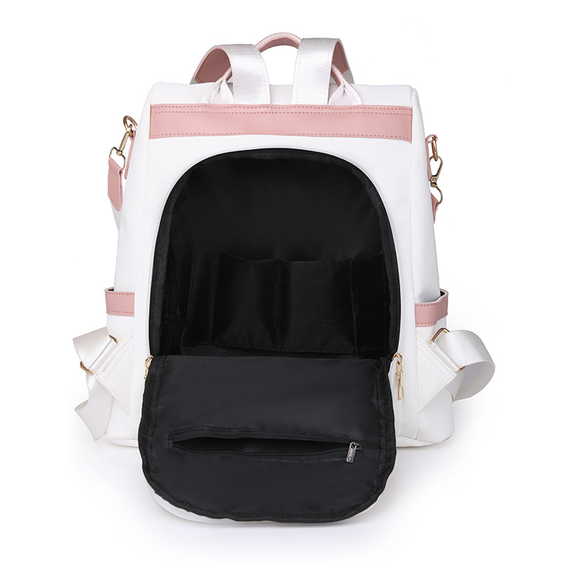 2023 nueva versión coreana de la mochila antirrobo de nailon para mujer, moda, color de contraste, mochila de viaje al aire libre, moda