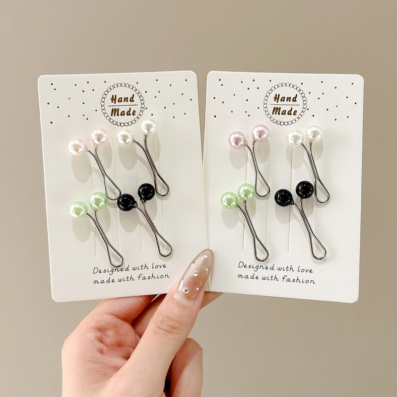 Botón de toalla de seda en forma de U de perla de color transfronterizo, bufanda de moda para mujer, clip para el cuello, bufanda, clip fijo, broche