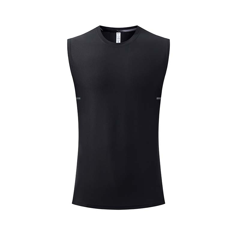 Verano hombres Fitness correr Chaleco de secado rápido cuello redondo suelta absorción de humedad transpirable sin mangas en stock logotipo impreso personalizado