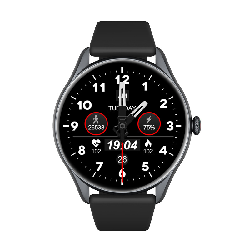 Montre connectée avec écran de 1,43 pouce, suivi de la fréquence cardiaque, assistant vocal IA et connectivité Bluetooth (nouveauté)_voghion.com