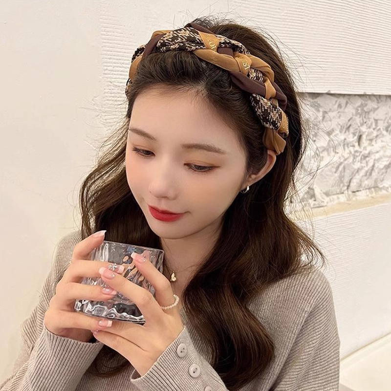 Bandas de cabello para mujeres 2025 nuevo estilo de alta calidad estilo de estilo extranjero bandas de cabello de alta presión craneal pepinas de cabello toque de cabeza