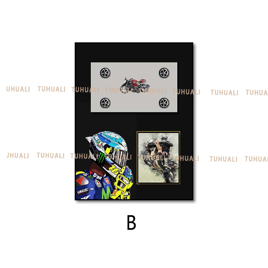 Motocicleta pintura decorativa estudio niños dormitorio colgante pintura sala de estar pintura decorativa tridimensional mural