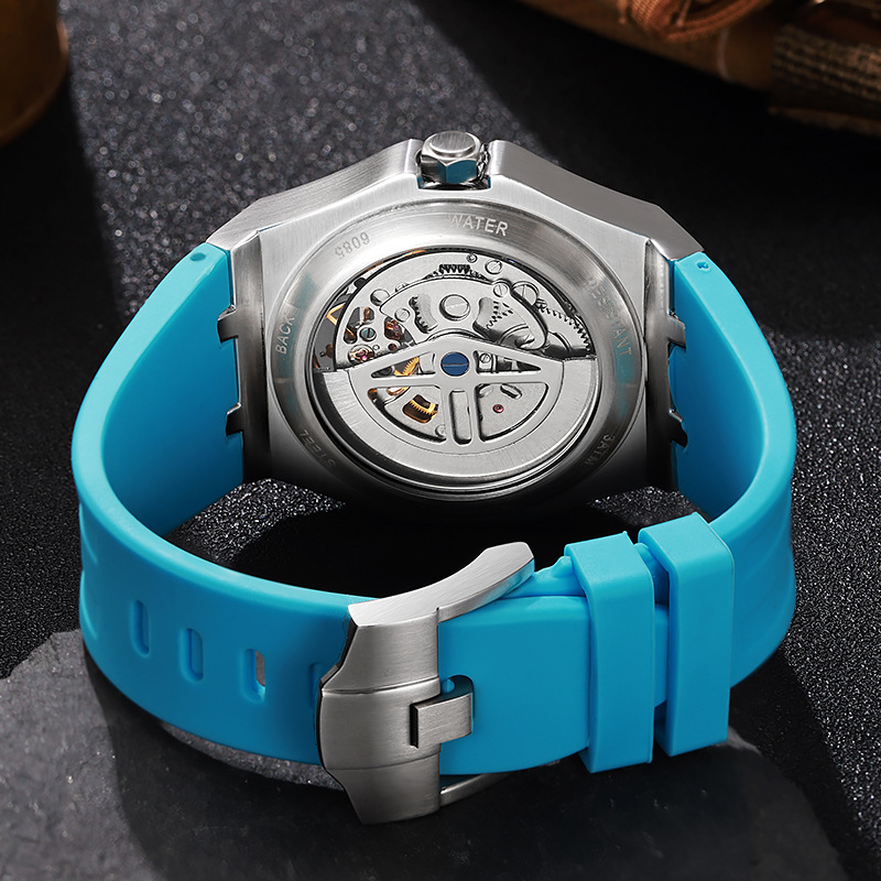 Durenwei Herren-Automatikuhr Tourbillon Stahlarmband