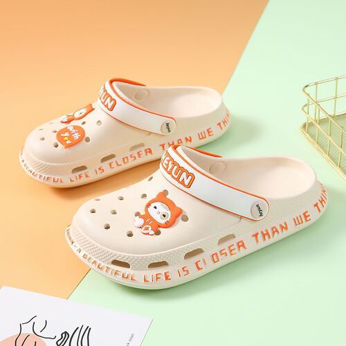 Slippers for women to wear summer Korean style cute ins fairy style nurse toe-toe half slippers thick-soled beach clogs