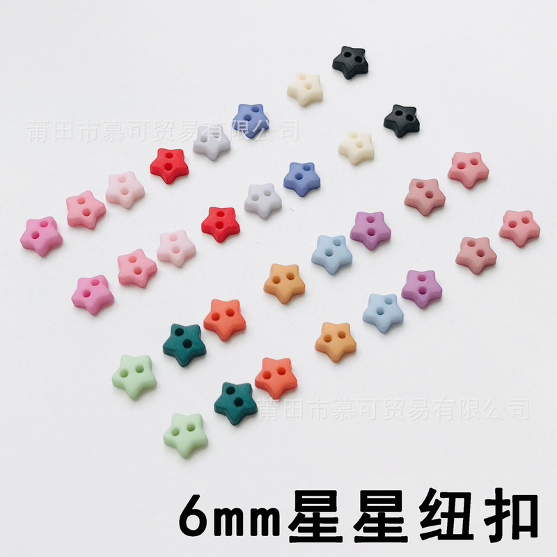 6mm Resin Star Buttons Mini Buttons Doll Accessories Small Cloth Bjd Doll Clothes Cotton Two-Eye Buttons Versatile Accessories