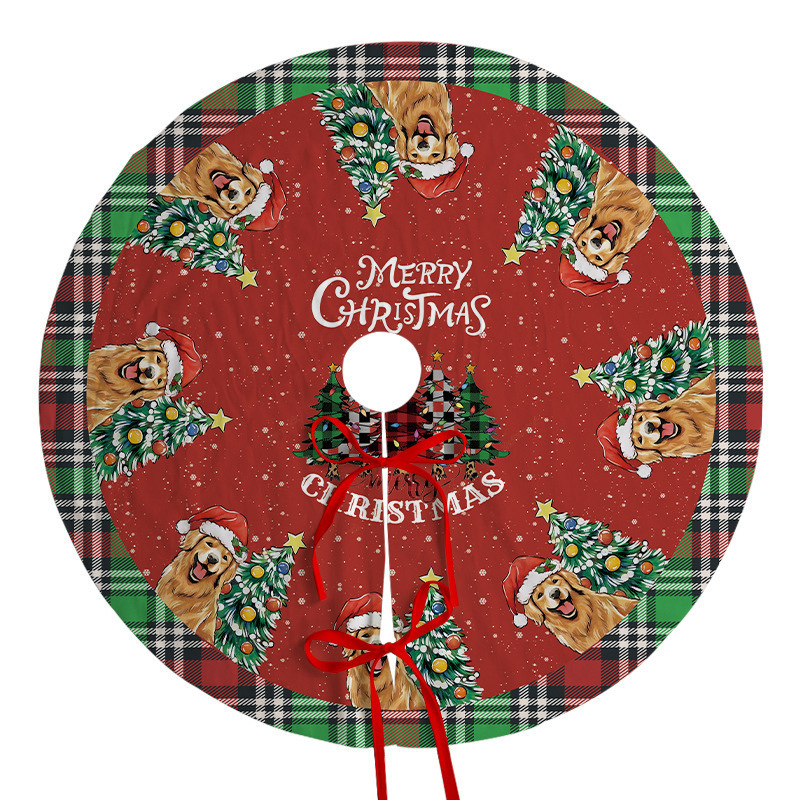 クロスボーダー新しいinsクリスマスツリースカートホリデーパーティーシーン装飾ツリーボトムエプロンぬいぐるみ生地装飾ツリースカート|undefined