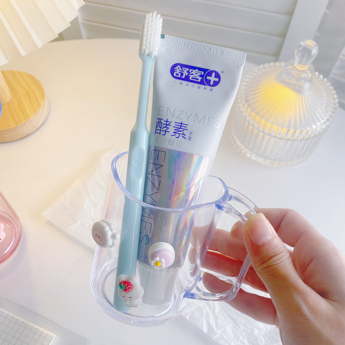 Creative Cartoon Mouthwash Cup Home Simple Brushing Cup Couple Cup Washing Cup Creative Plastic Teeth Cylinder Toothbrush Cup