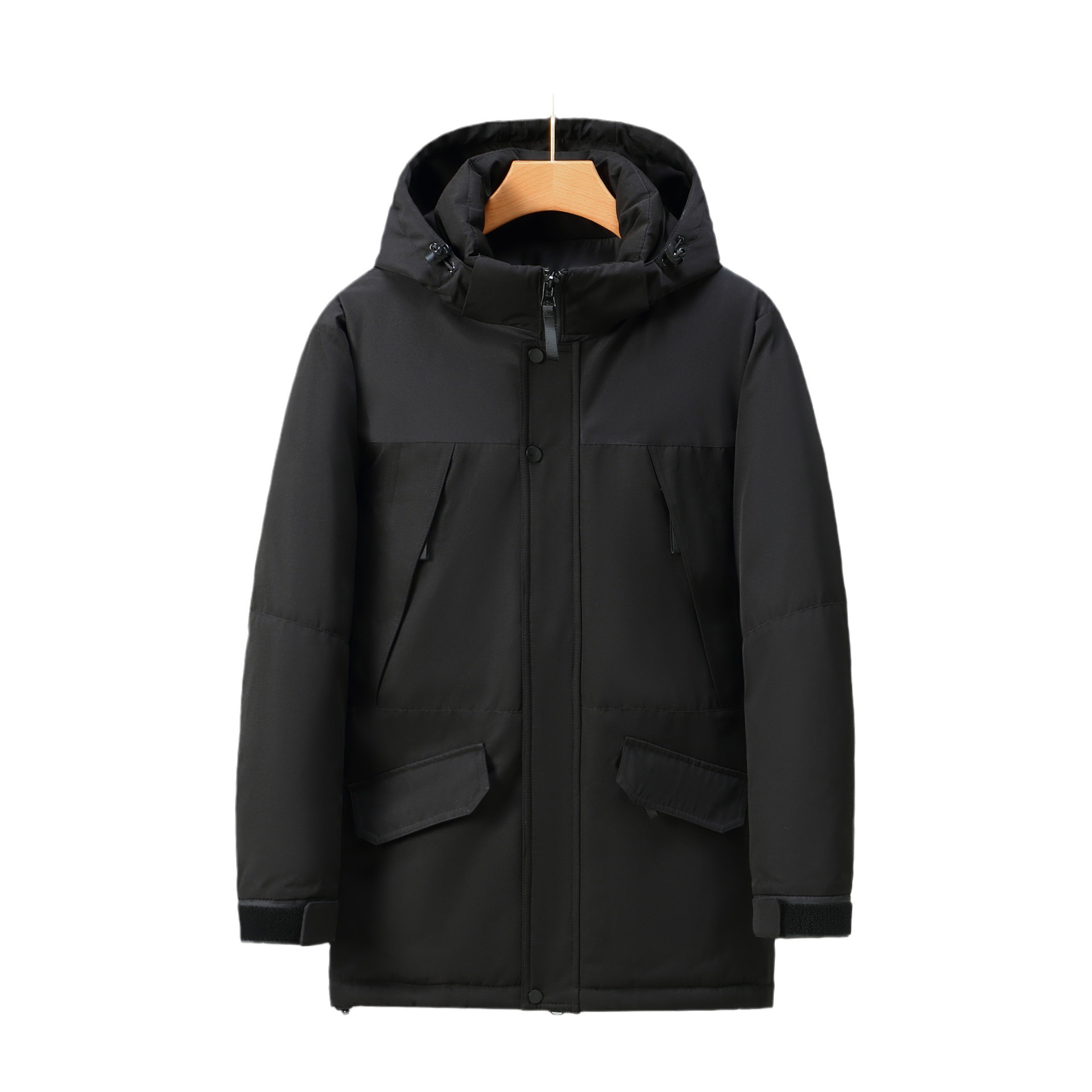 Hot selling winter clothing men's workwear new year trendy brand thick casual medium long cotton jacket_voghion.com