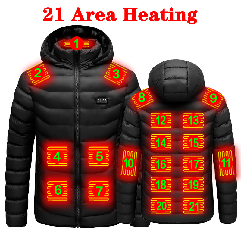 Chaqueta Térmica Eléctrica con Capucha para Hombre 19 Zonas USB de Poliéster Transpirable para Ocio image 3