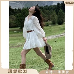 雲南省新疆西双版納草原旅行写真撮影ワンピース女性民族休暇ビーチスカート春夏