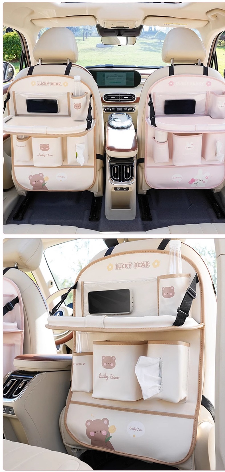 Car Seat Back Organizer Storage Bag Hanging Bag Car Rear Seat Small Table Dining Table Multifunctional Storage Bag