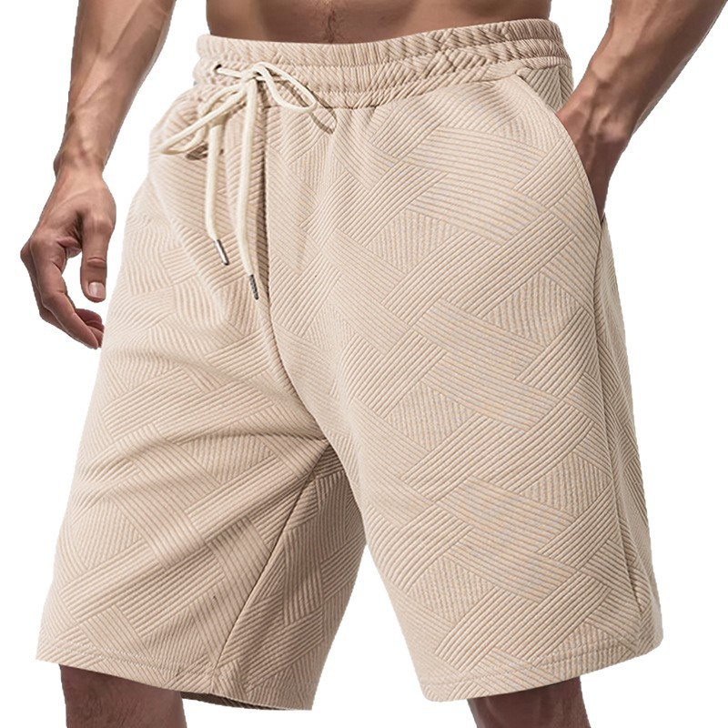 Transfronterizo Amazon hombre Jacquard de verano delgado pantalones cortos casuales sueltos respirables pulsadas pantalones deportivos americanos