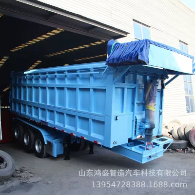Rollover Dump Semi-Trailer with Heightened Sides for Bulk Grain Transport, Semi-Trailer for Sand and Gravel Materials, Deposit Required