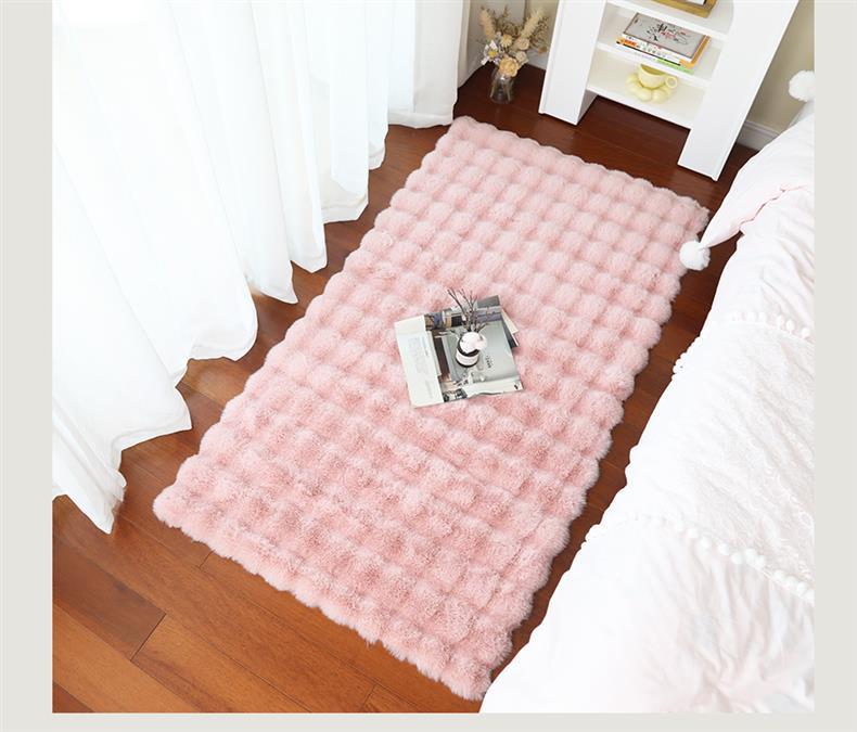 Cream Style Carpet, Bedroom Bedside Blanket, Imitation Rabbit Fur, New Balcony Living Room Coffee Table Mat, Thickened Full-Cover High-End Light Luxury