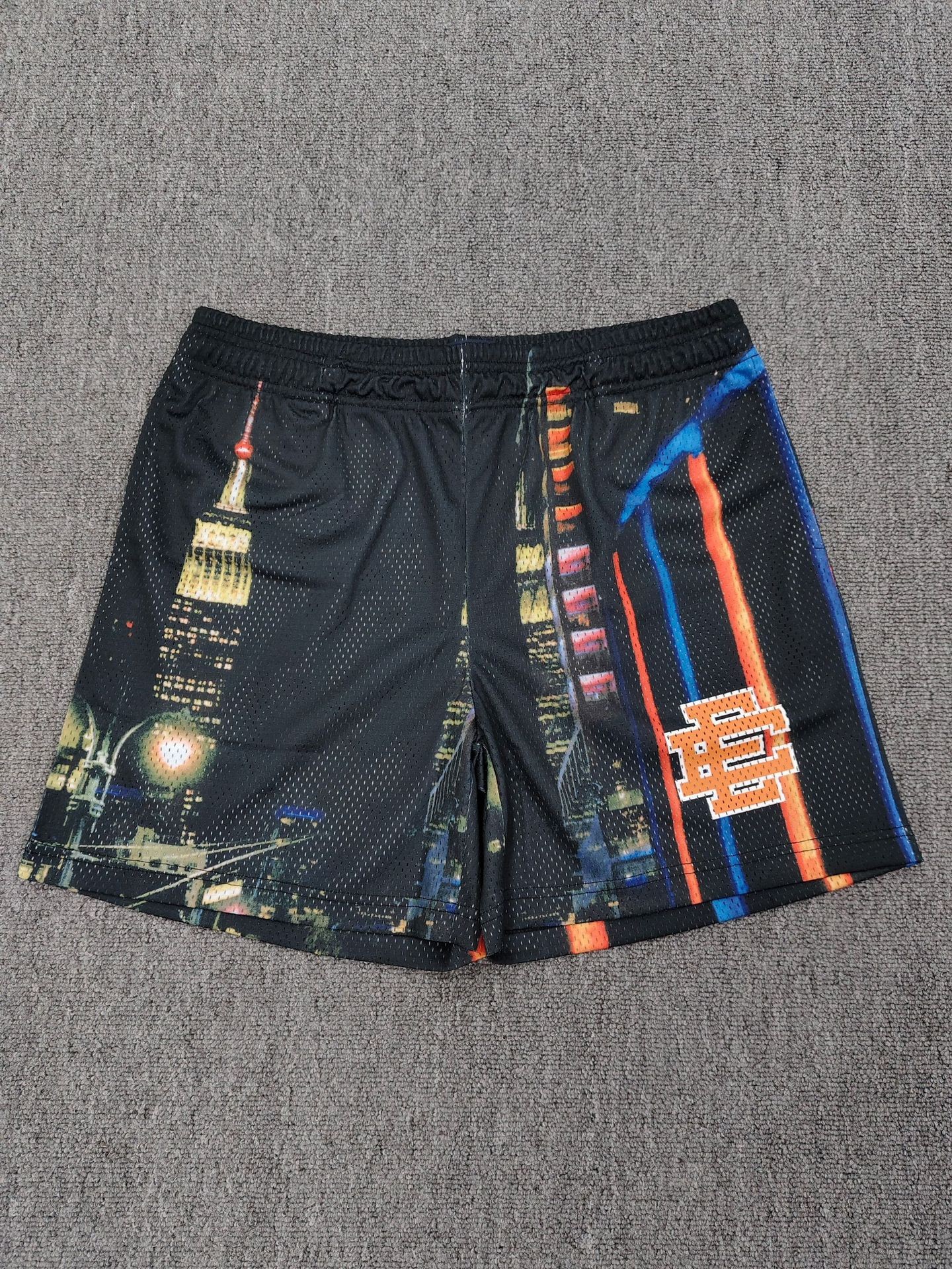 Eric Emanuel Basic Basketball Shorts Mesh City Skyline Black