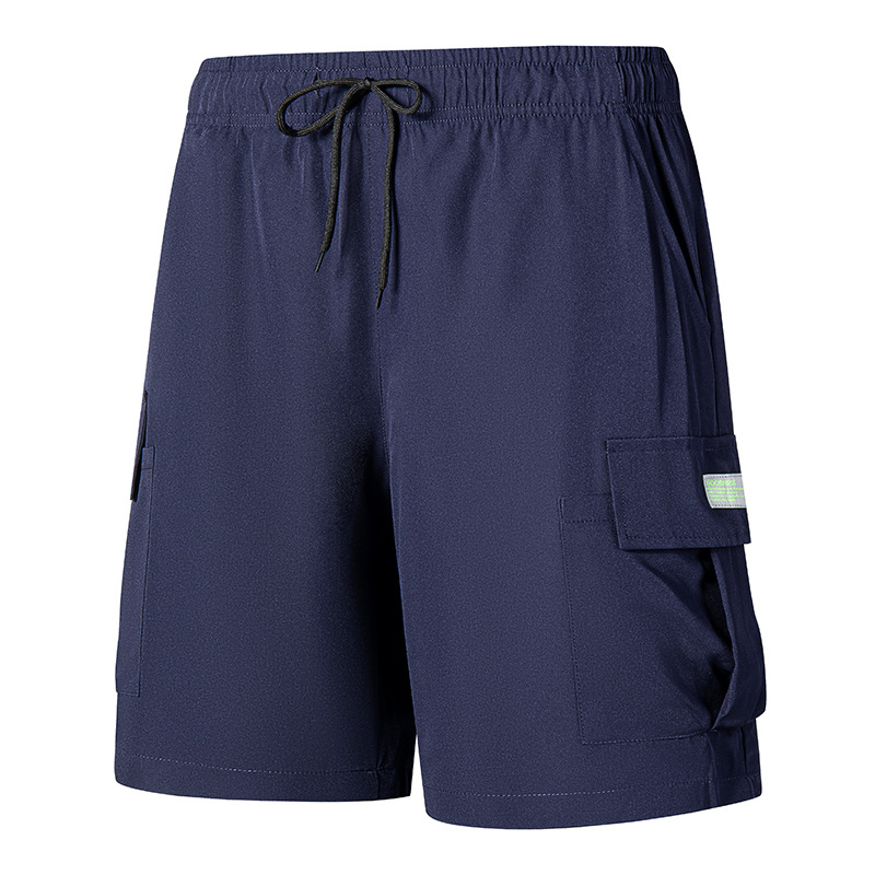 Men's Clothing Men's Dark Blue Cargo Shorts Quick Drying Multi Pocket Summer Outdoor Wear Resistant Loose Fit Five Point Pants_viptrois.com