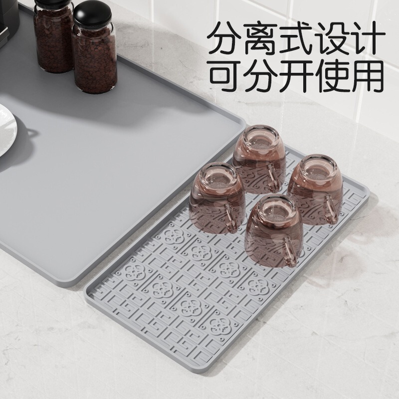 复古风硅胶咖啡机垫防滑垫带可拆卸吧台沥水垫干燥垫咖啡吧保护垫|undefined