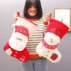 【Two in group】Red and white knitted socks【Old man + Snowman】