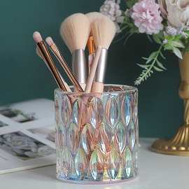 欧式轻奢化妆刷收纳筒创意家居装饰摆件眉笔口红收纳桌面花瓶笔筒