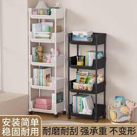 移动书架置物架落地零食多层带轮客厅卧室宿舍儿童书柜小推车收纳
