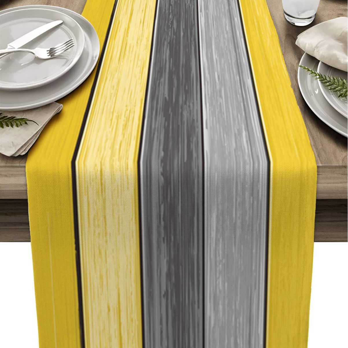Lino a rayas corredor de mesa Amazon madera grano tela Toalla de mesa mantel decorativo aislamiento antideslizante estera de mesa estera de la tabla de impresión image 23